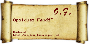 Opoldusz Fabó névjegykártya